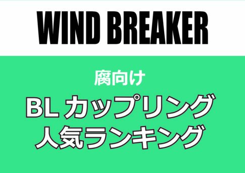「WIND BREAKER」のロゴとともに、「腐向け BLカップリング 人気ランキング」と書かれたグリーン基調のバナー画像。